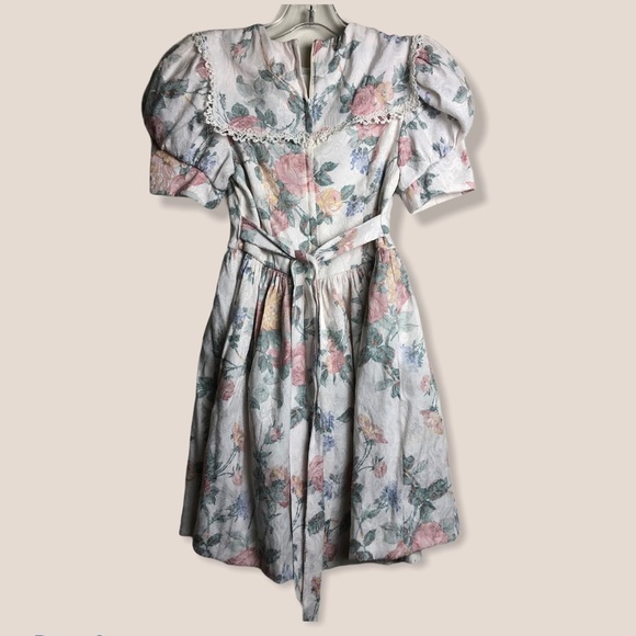 80’s Floral cottage core Jessica McClintock dress - Picture 4 of 7